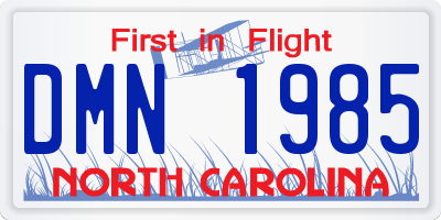 NC license plate DMN1985