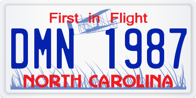 NC license plate DMN1987