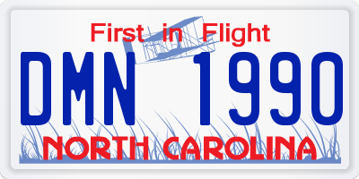 NC license plate DMN1990