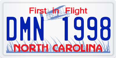 NC license plate DMN1998