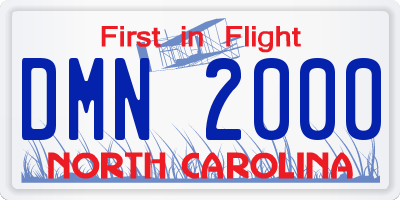 NC license plate DMN2000