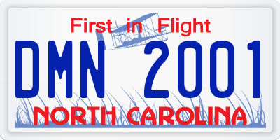 NC license plate DMN2001