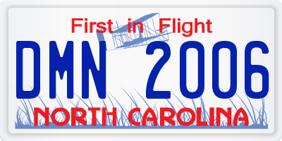 NC license plate DMN2006