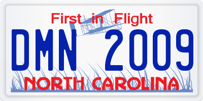 NC license plate DMN2009