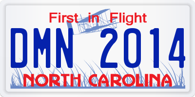 NC license plate DMN2014