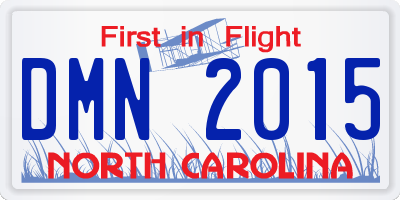 NC license plate DMN2015