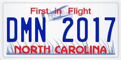 NC license plate DMN2017