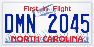 NC license plate DMN2045