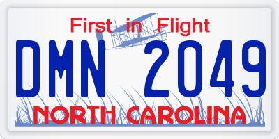 NC license plate DMN2049