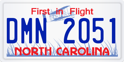 NC license plate DMN2051