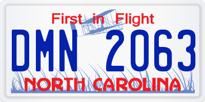NC license plate DMN2063