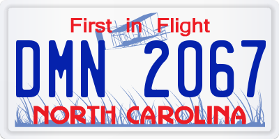 NC license plate DMN2067