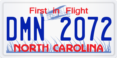NC license plate DMN2072