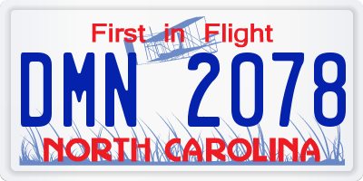 NC license plate DMN2078