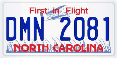 NC license plate DMN2081