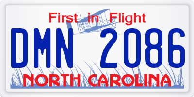 NC license plate DMN2086