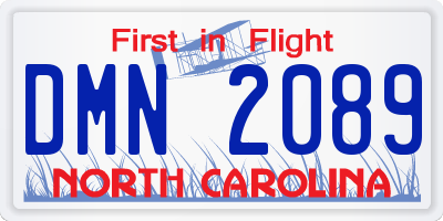 NC license plate DMN2089