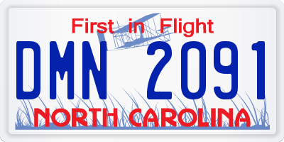 NC license plate DMN2091