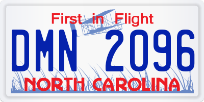 NC license plate DMN2096