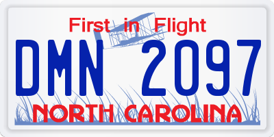 NC license plate DMN2097