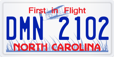 NC license plate DMN2102