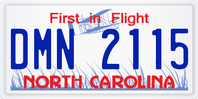 NC license plate DMN2115