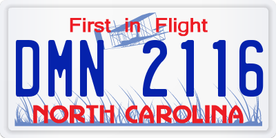 NC license plate DMN2116