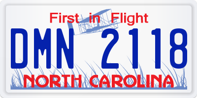 NC license plate DMN2118