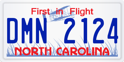 NC license plate DMN2124