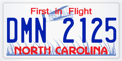NC license plate DMN2125