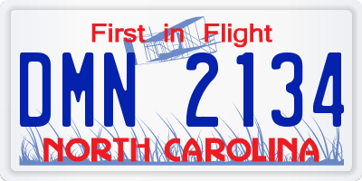 NC license plate DMN2134