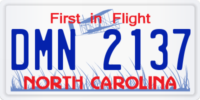 NC license plate DMN2137