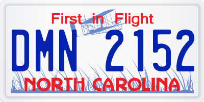 NC license plate DMN2152