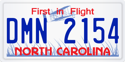 NC license plate DMN2154
