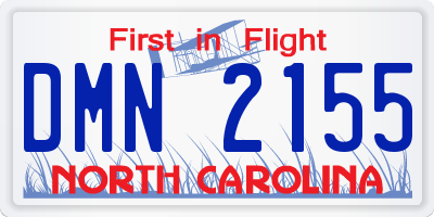 NC license plate DMN2155