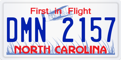 NC license plate DMN2157