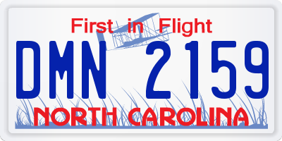 NC license plate DMN2159