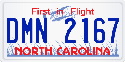 NC license plate DMN2167