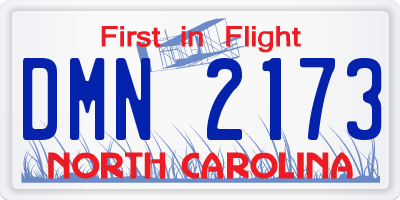 NC license plate DMN2173