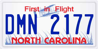 NC license plate DMN2177