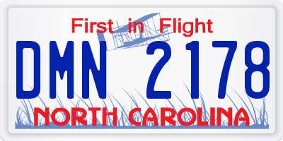 NC license plate DMN2178