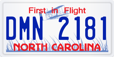 NC license plate DMN2181