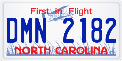 NC license plate DMN2182