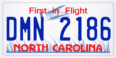 NC license plate DMN2186
