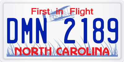 NC license plate DMN2189