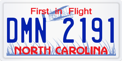 NC license plate DMN2191