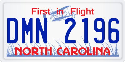 NC license plate DMN2196