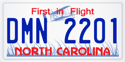 NC license plate DMN2201