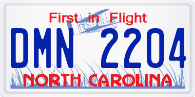 NC license plate DMN2204