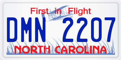 NC license plate DMN2207